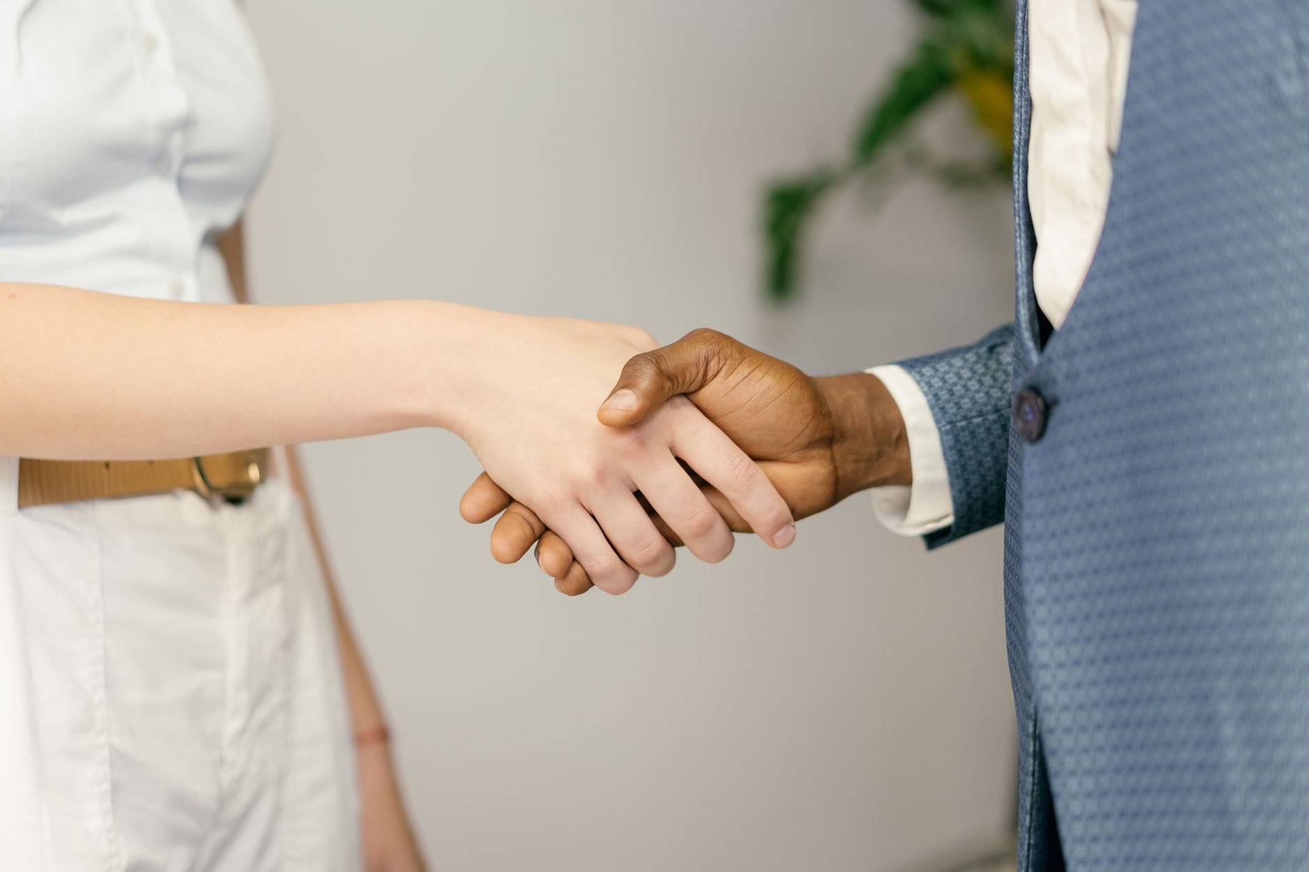 Close-up of a professional handshake symbolizing partnership in business